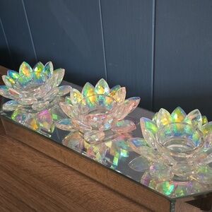 Sagebrook Iridescent Crystal Lotus Vanity Tray